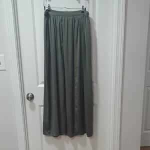 Olive Green Floor-Length Skirt With Slits